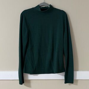 Chic Forest Green Long Sleeve Wool Women's Top/Baselayer